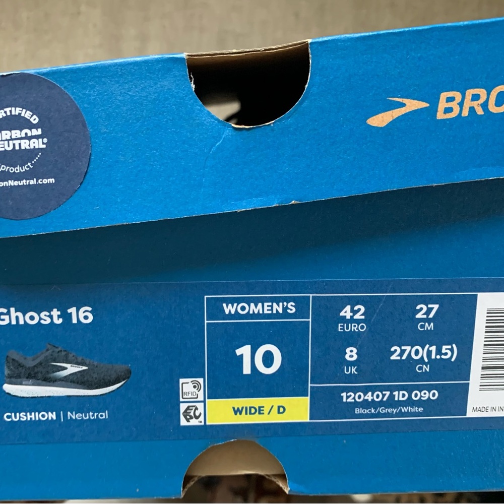 Brooks Ghost 16 Women's Shoes - Black and Gray